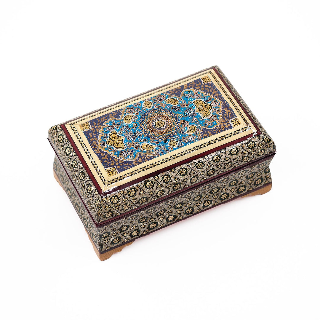 Traditional Motif | Handcrafted Hatem-Inlaid Wooden Box - WAAH125