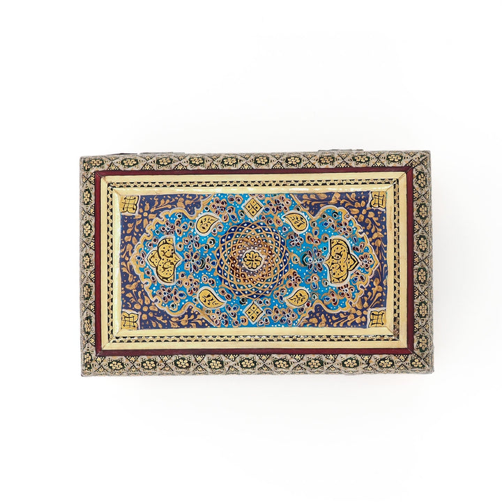 Traditional Motif | Handcrafted Hatem-Inlaid Wooden Box - WAAH125