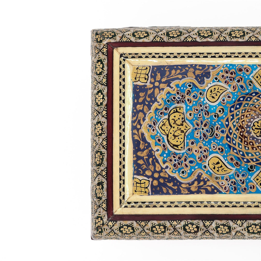 Traditional Motif | Handcrafted Hatem-Inlaid Wooden Box - WAAH125