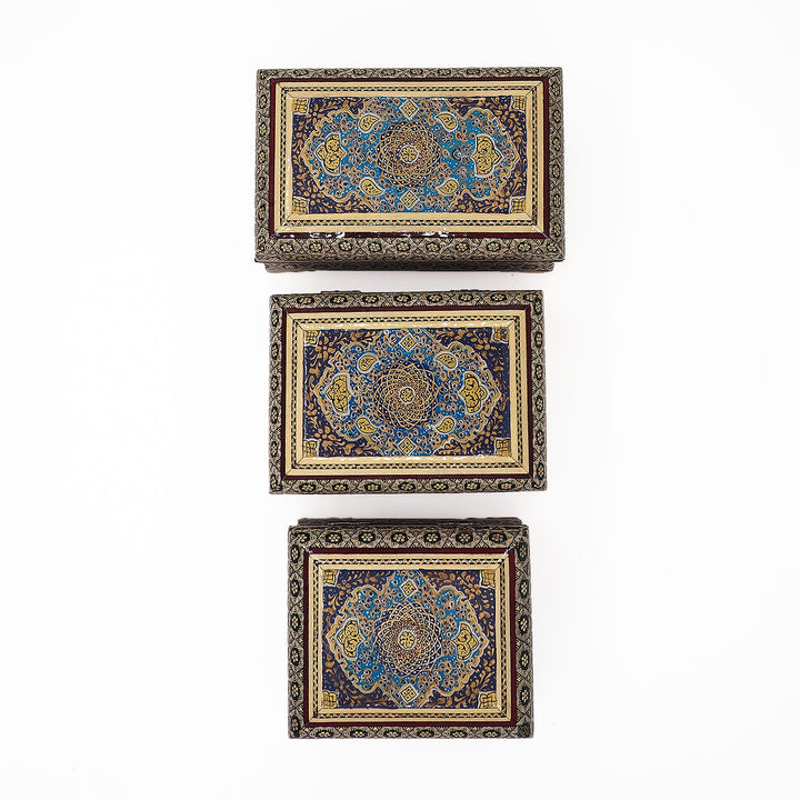 Traditional Motif | Handcrafted Hatem-Inlaid Wooden Box - WAAH125