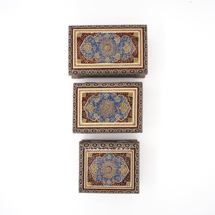 Traditional Motif | Handcrafted Hatem-Inlaid Wooden Box - WAAH126