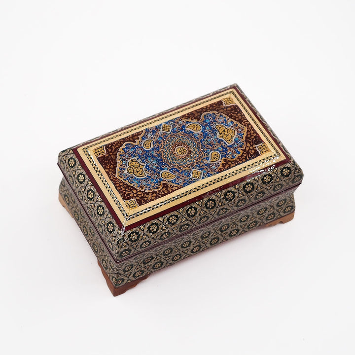 Traditional Motif | Handcrafted Hatem-Inlaid Wooden Box - WAAH126
