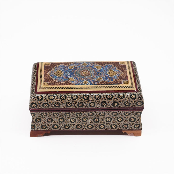 Traditional Motif | Handcrafted Hatem-Inlaid Wooden Box - WAAH126