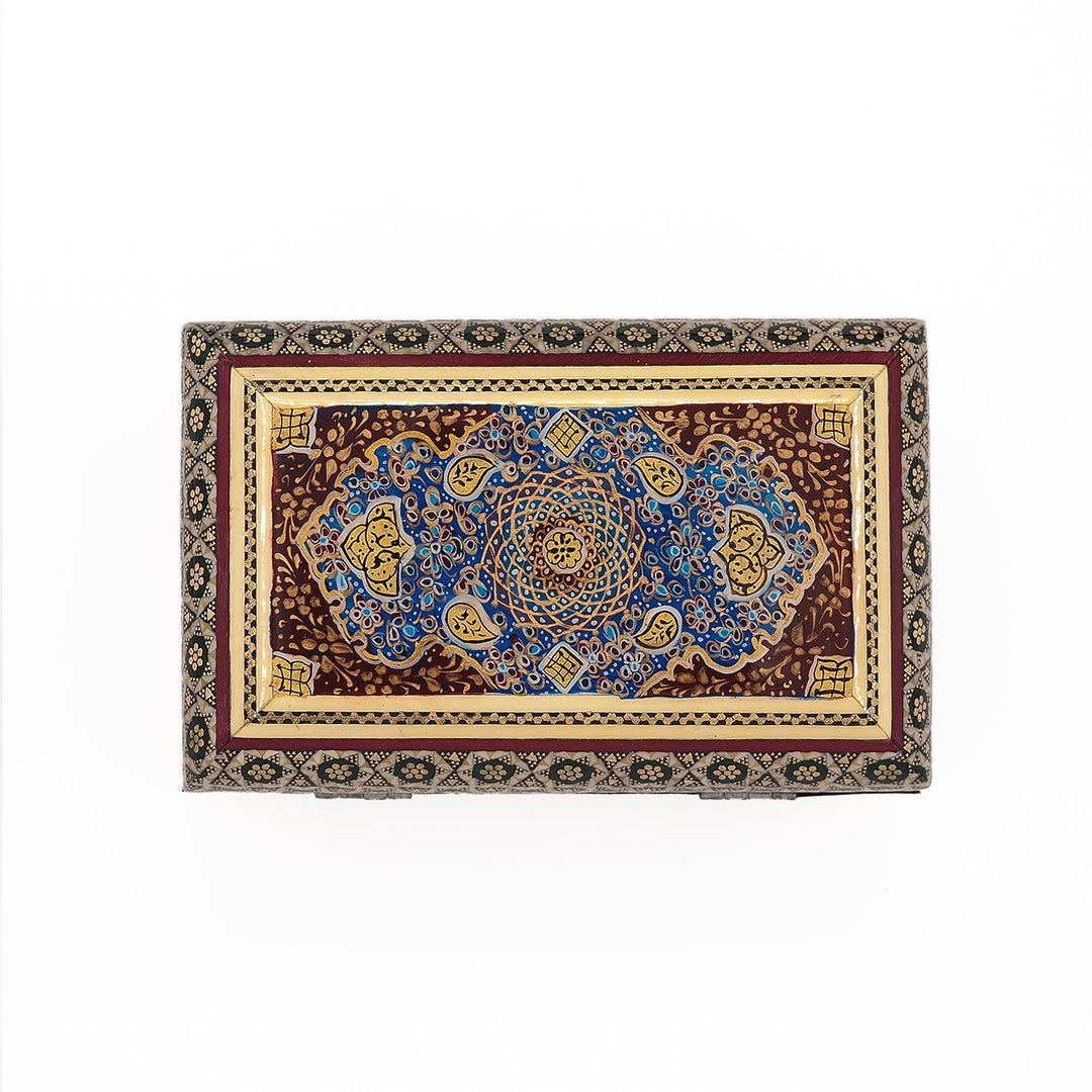 Traditional Motif | Handcrafted Hatem-Inlaid Wooden Box - WAAH126