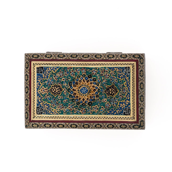 Traditional Motif | Handcrafted Hatem-Inlaid Wooden Box - WAAH127