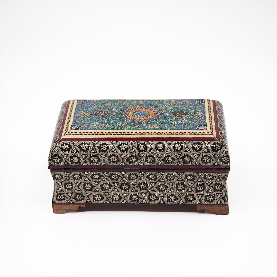Traditional Motif | Handcrafted Hatem-Inlaid Wooden Box - WAAH127