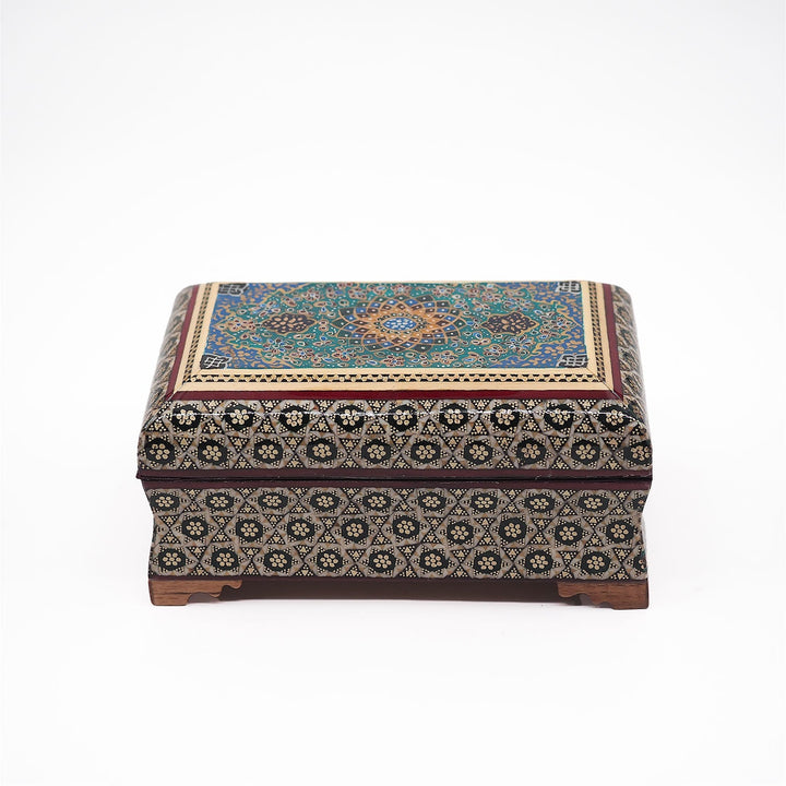 Traditional Motif | Handcrafted Hatem-Inlaid Wooden Box - WAAH127