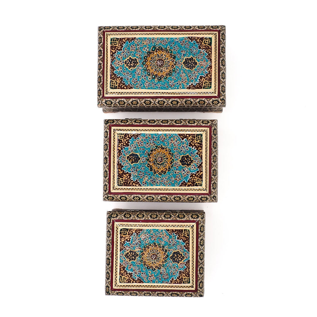 Traditional Motif | Handcrafted Hatem-Inlaid Wooden Box - WAAH128