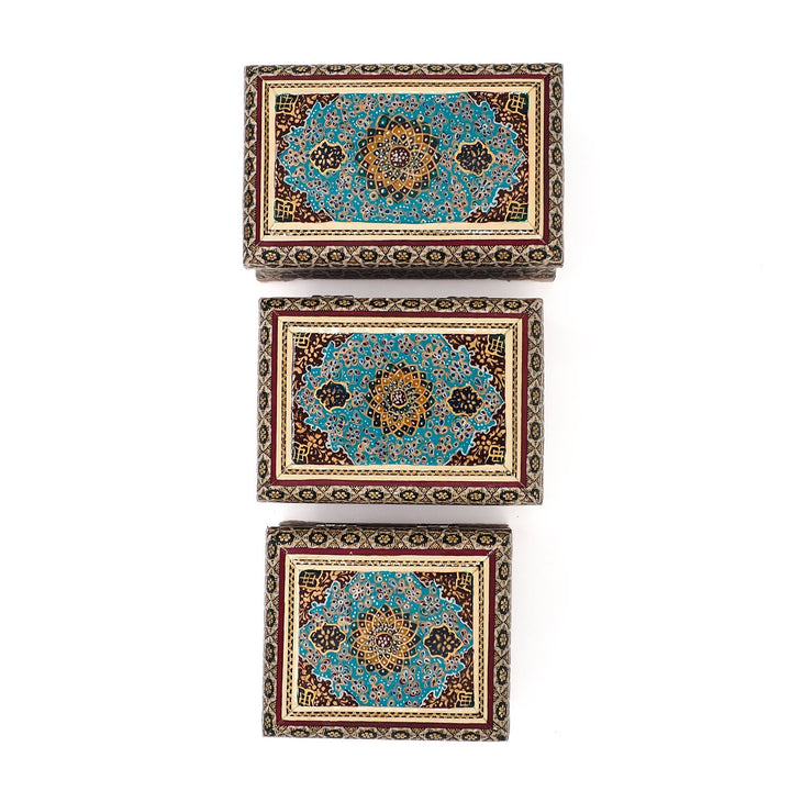 Traditional Motif | Handcrafted Hatem-Inlaid Wooden Box - WAAH128
