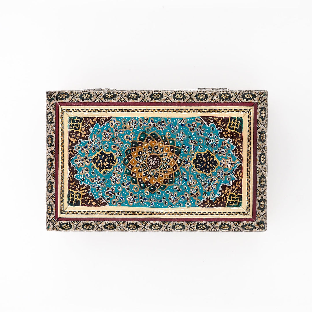 Traditional Motif | Handcrafted Hatem-Inlaid Wooden Box - WAAH128