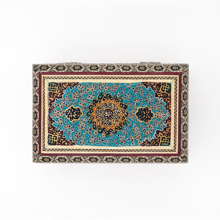 Traditional Motif | Handcrafted Hatem-Inlaid Wooden Box - WAAH128