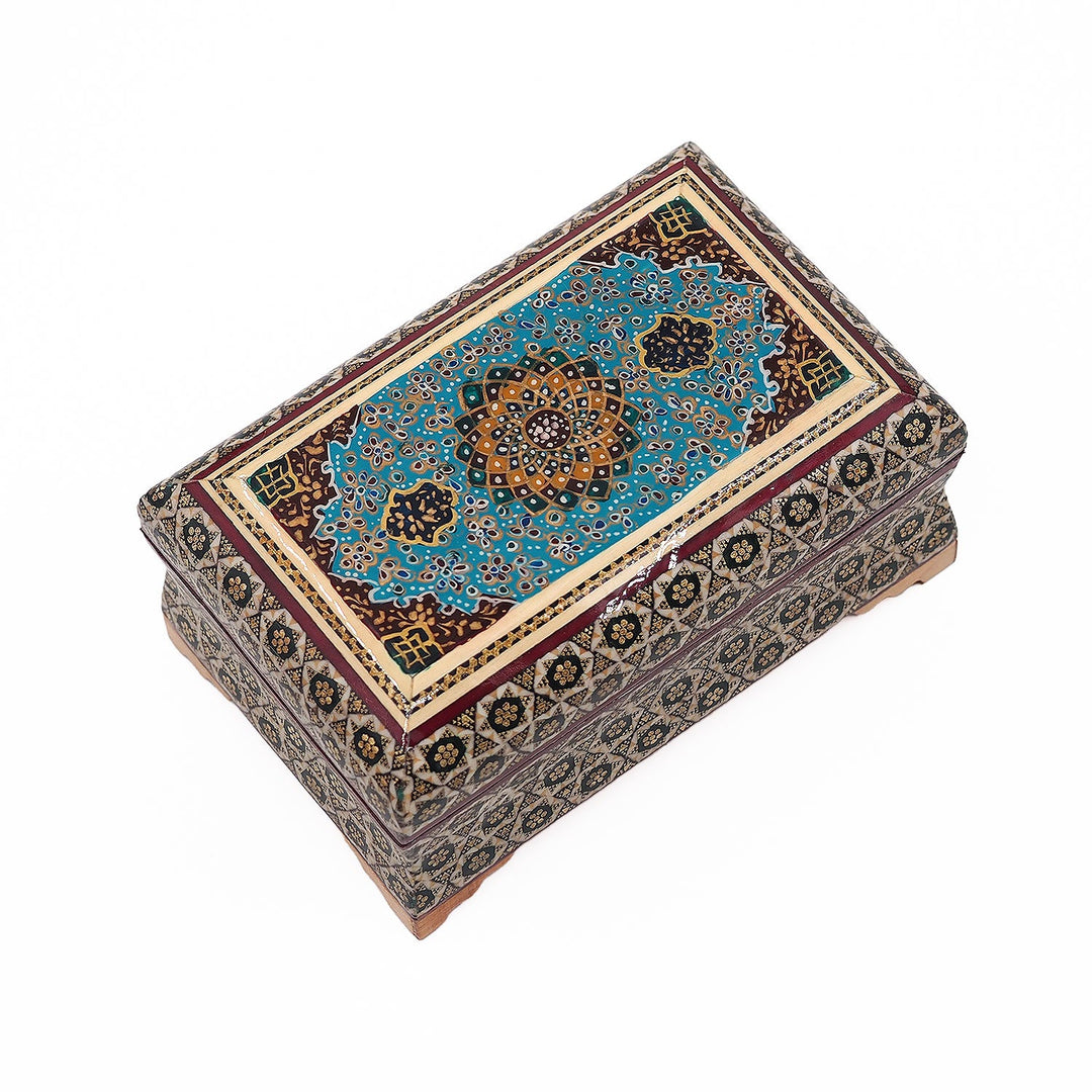 Traditional Motif | Handcrafted Hatem-Inlaid Wooden Box - WAAH128