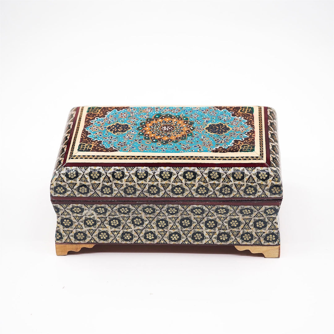 Traditional Motif | Handcrafted Hatem-Inlaid Wooden Box - WAAH128