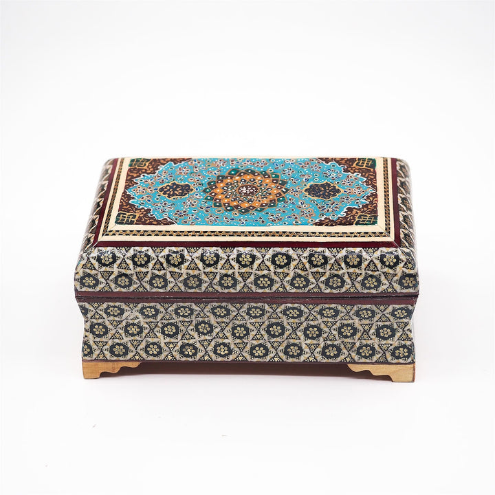 Traditional Motif | Handcrafted Hatem-Inlaid Wooden Box - WAAH128