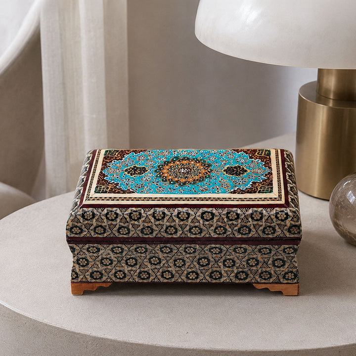 Traditional Motif | Handcrafted Hatem-Inlaid Wooden Box - WAAH128