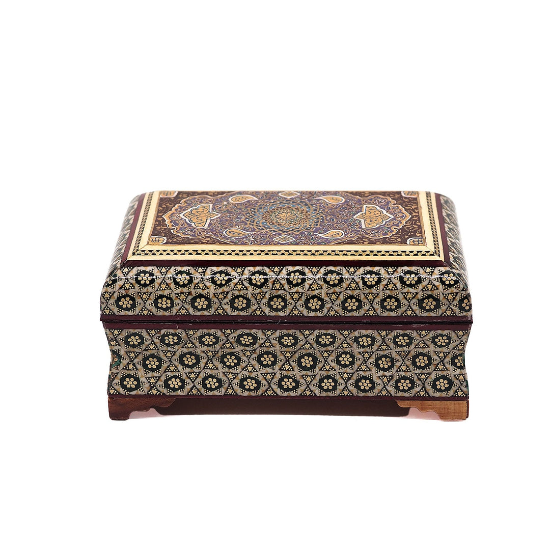 Traditional Motif | Handcrafted Hatem-Inlaid Wooden Box - WAAH129