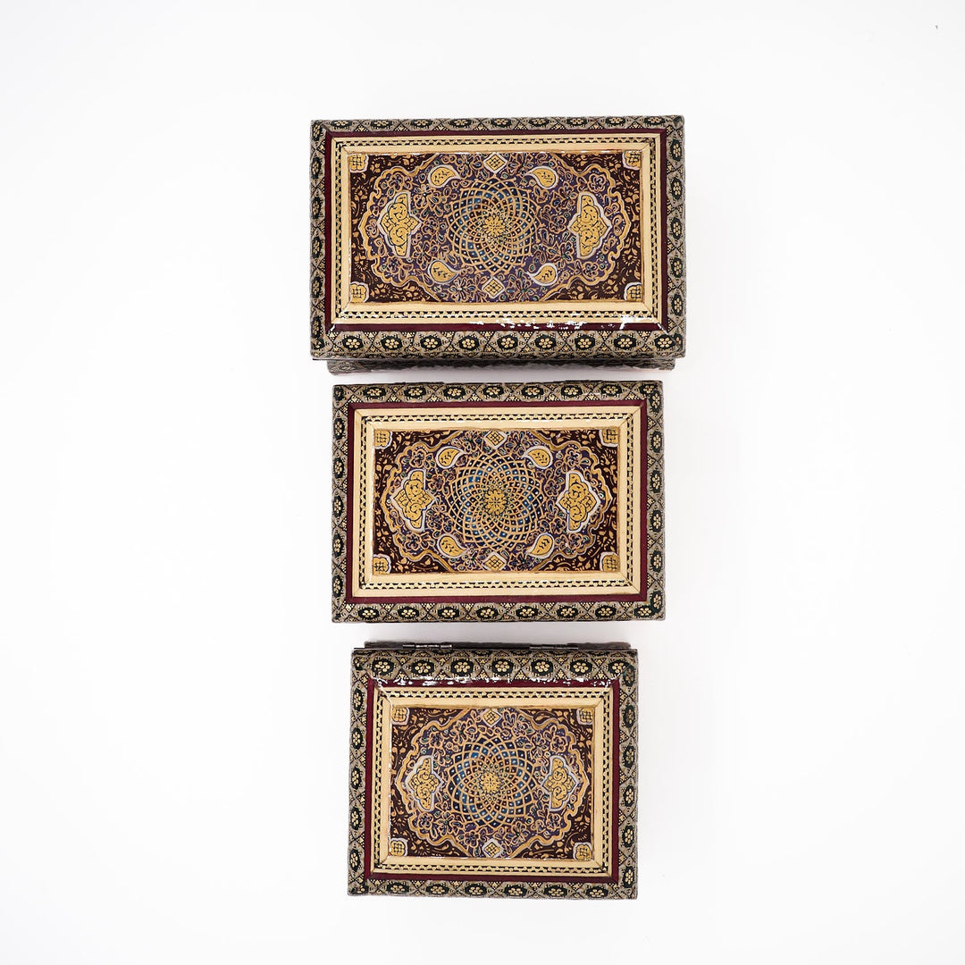 Traditional Motif | Handcrafted Hatem-Inlaid Wooden Box - WAAH129