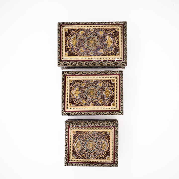 Traditional Motif | Handcrafted Hatem-Inlaid Wooden Box - WAAH129