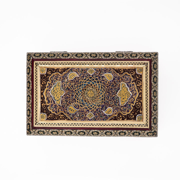 Traditional Motif | Handcrafted Hatem-Inlaid Wooden Box - WAAH129