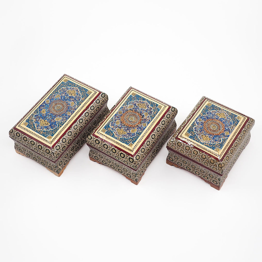 Traditional Motif | Handcrafted Hatem-Inlaid Wooden Box - WAAH130