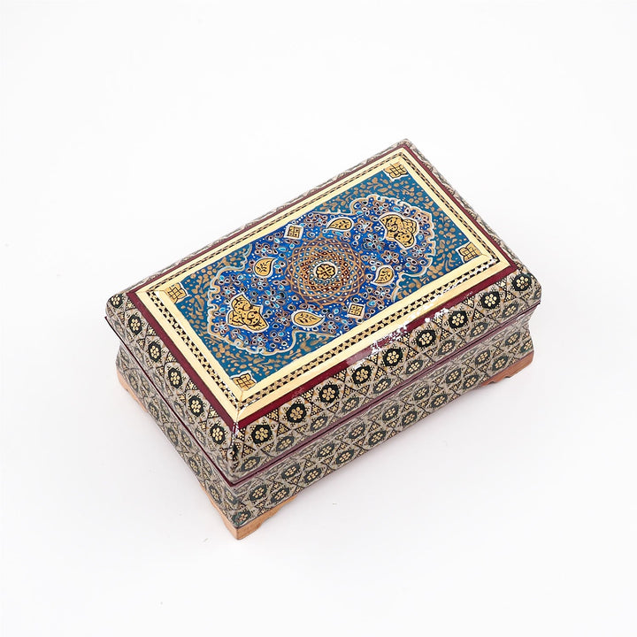 Traditional Motif | Handcrafted Hatem-Inlaid Wooden Box - WAAH130