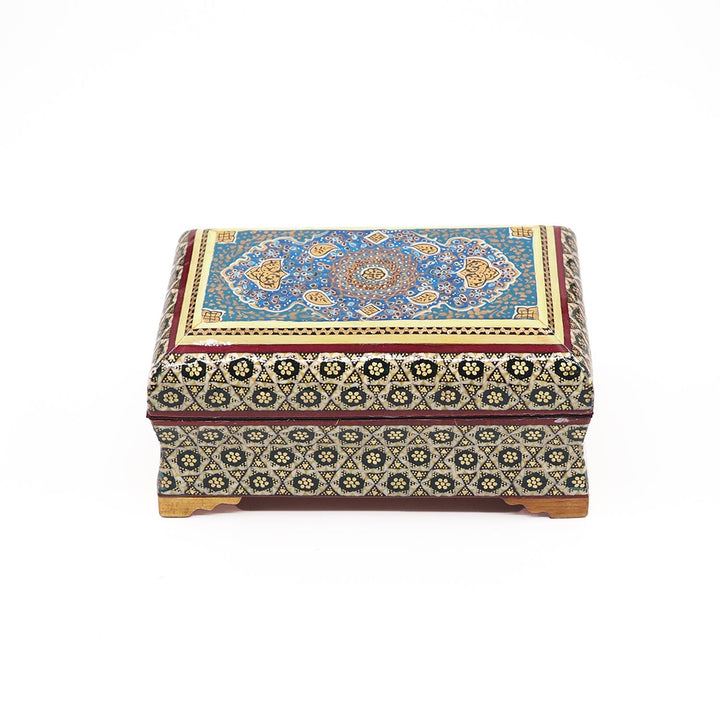 Traditional Motif | Handcrafted Hatem-Inlaid Wooden Box - WAAH130