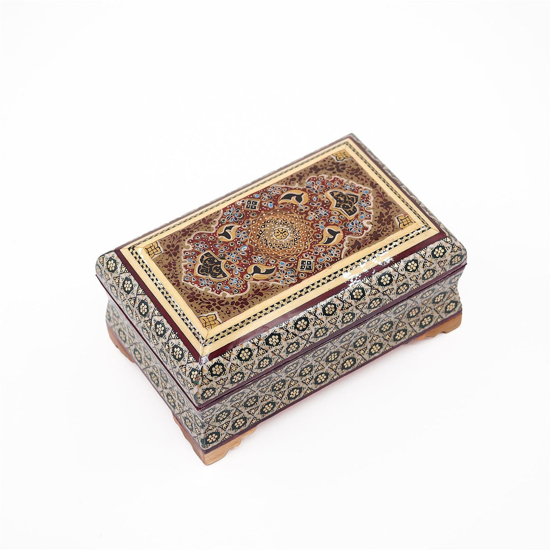 Traditional Motif | Handcrafted Hatem-Inlaid Wooden Box - WAAH131