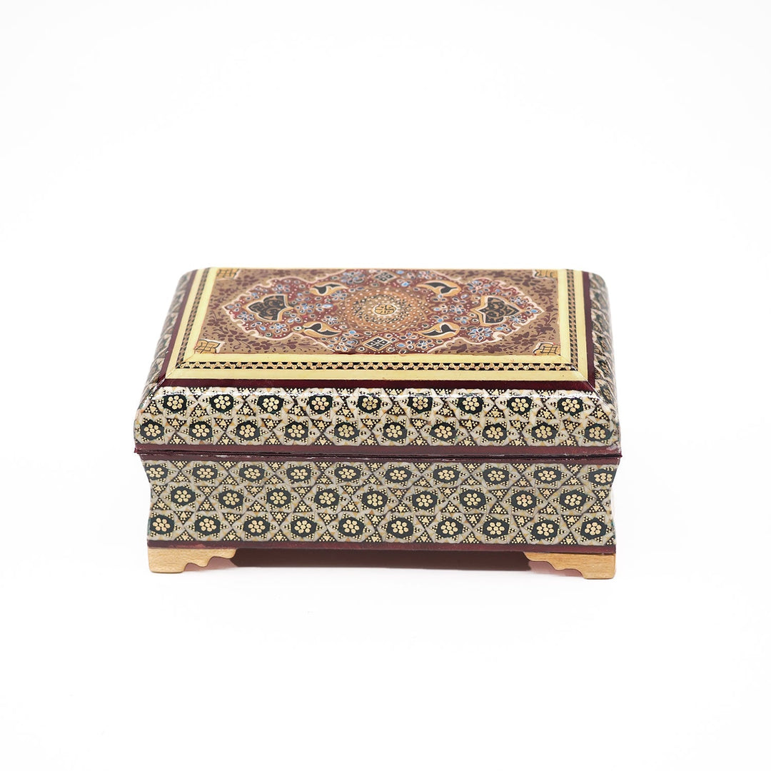 Traditional Motif | Handcrafted Hatem-Inlaid Wooden Box - WAAH131