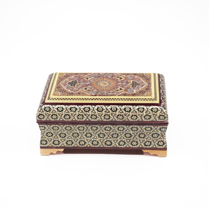 Traditional Motif | Handcrafted Hatem-Inlaid Wooden Box - WAAH131