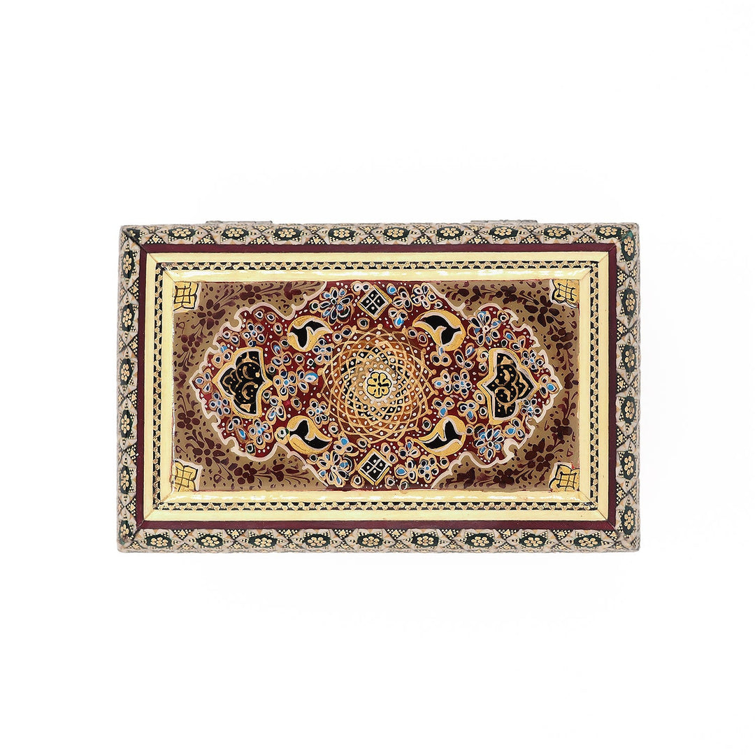 Traditional Motif | Handcrafted Hatem-Inlaid Wooden Box - WAAH131