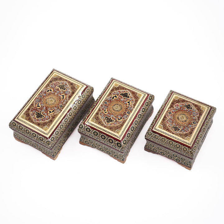 Traditional Motif | Handcrafted Hatem-Inlaid Wooden Box - WAAH131
