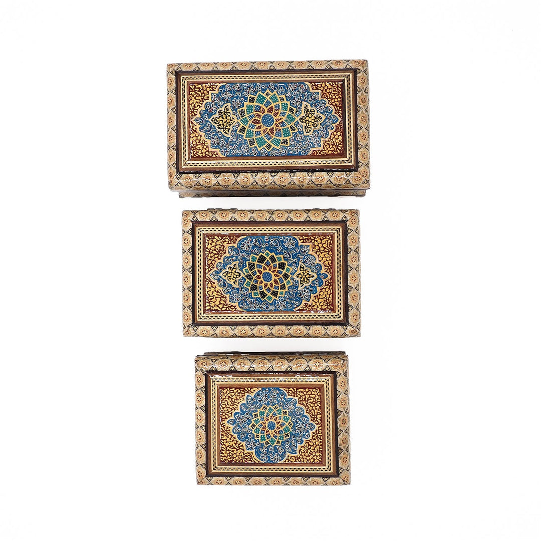 Traditional Motif | Handcrafted Hatem-Inlaid Wooden Box - WAAH132