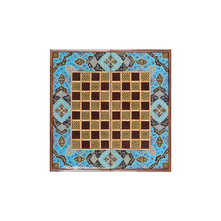 Handcrafted Hatem-Inlaid Wooden Backgammon Set - WAAH135