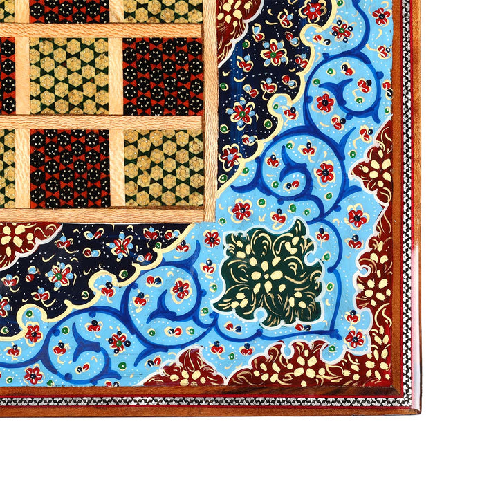 Handcrafted Hatem-Inlaid Wooden Backgammon Set - WAAH136
