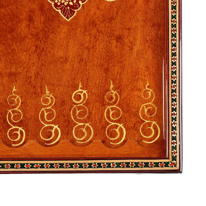 Handcrafted Hatem-Inlaid Wooden Backgammon Set - WAAH136
