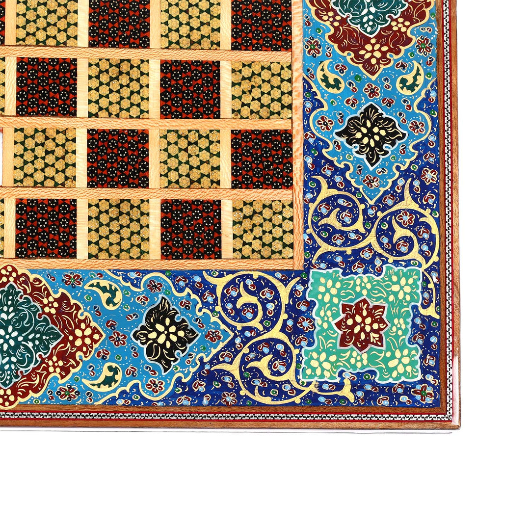Handcrafted Hatem-Inlaid Wooden Backgammon Set - WAAH137