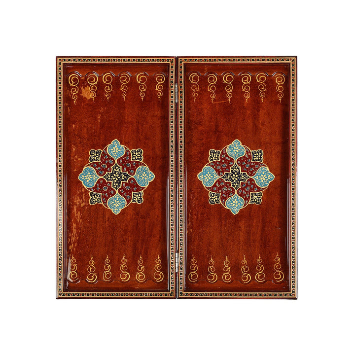 Handcrafted Hatem-Inlaid Wooden Backgammon Set - WAAH137