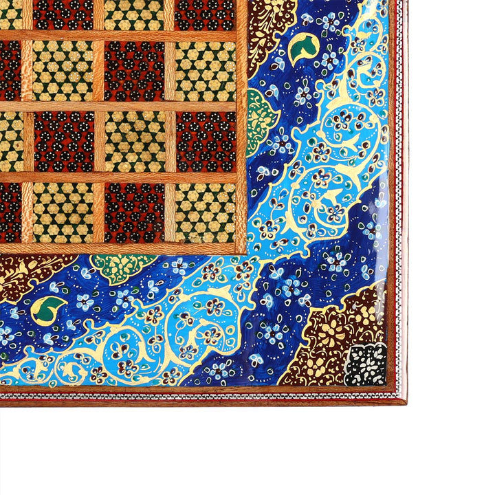 Handcrafted Hatem-Inlaid Wooden Backgammon Set - WAAH138