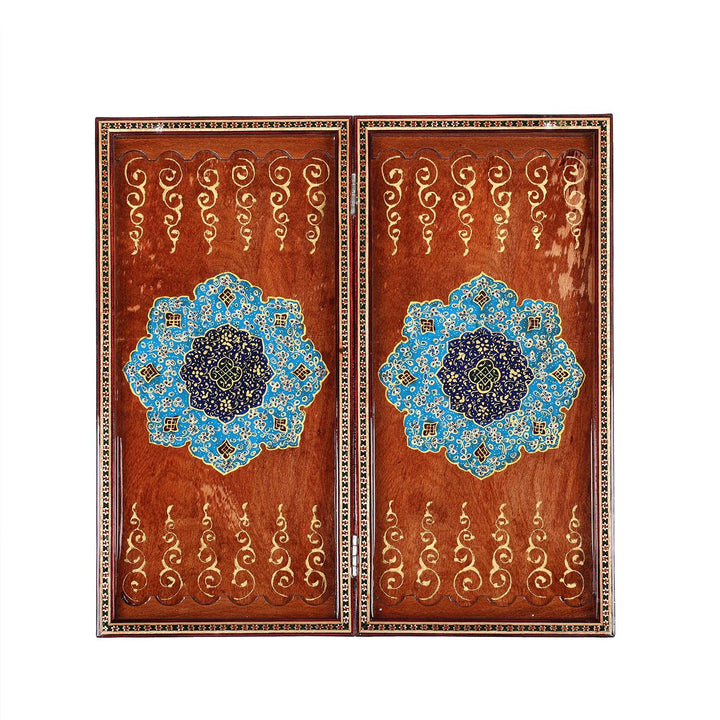 Handcrafted Hatem-Inlaid Wooden Backgammon Set - WAAH138