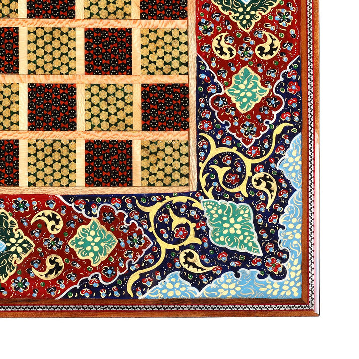 Handcrafted Hatem-Inlaid Wooden Backgammon Set - WAAH139