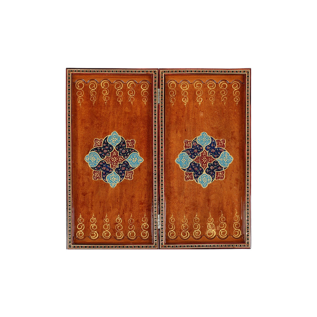 Handcrafted Hatem-Inlaid Wooden Backgammon Set - WAAH141