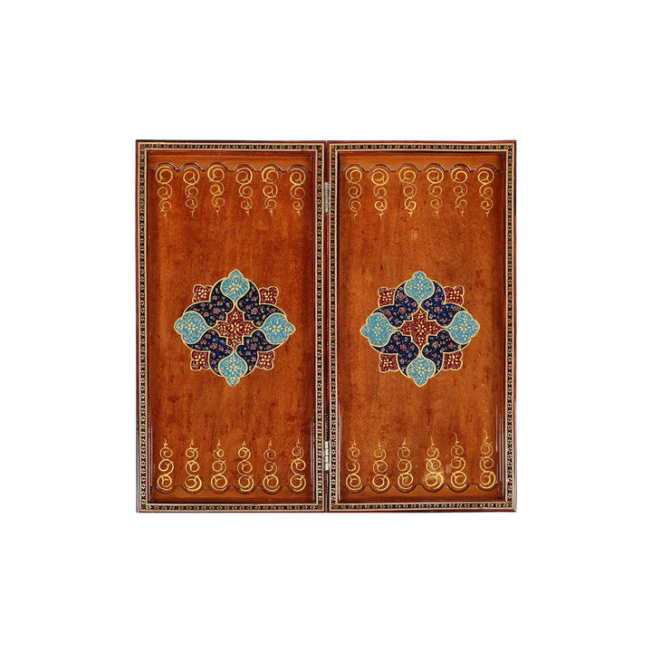 Handcrafted Hatem-Inlaid Wooden Backgammon Set - WAAH141