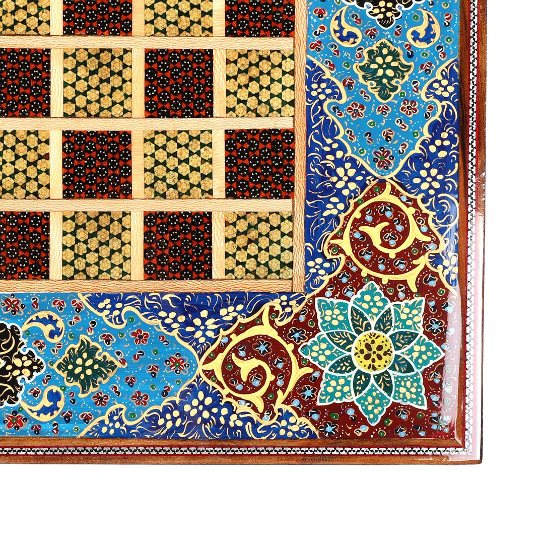 Handcrafted Hatem-Inlaid Wooden Backgammon Set - WAAH141