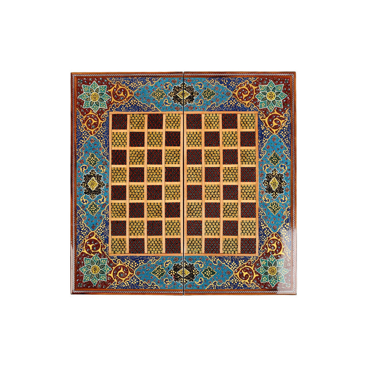 Handcrafted Hatem-Inlaid Wooden Backgammon Set - WAAH141