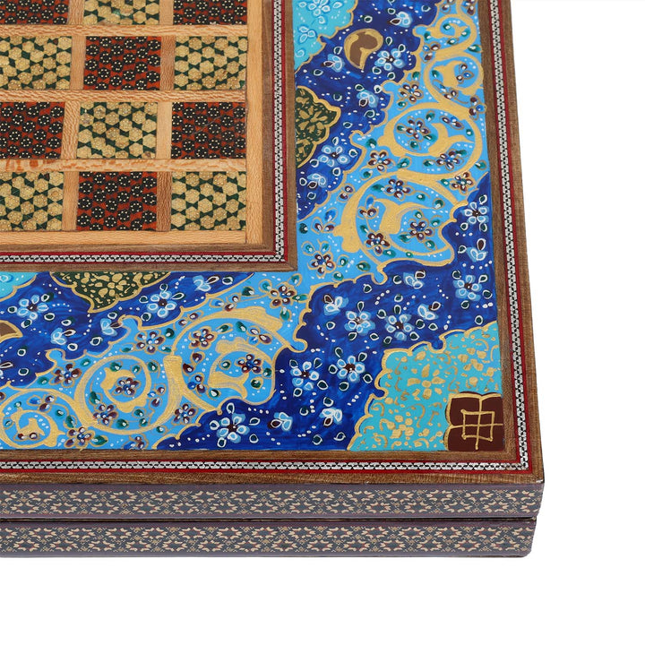 Handcrafted Hatem-Inlaid Wooden Backgammon Set - WAAH142