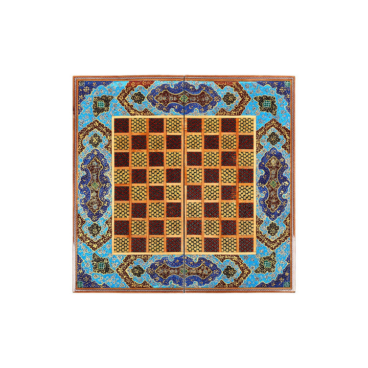 Handcrafted Hatem-Inlaid Wooden Backgammon Set - WAAH143