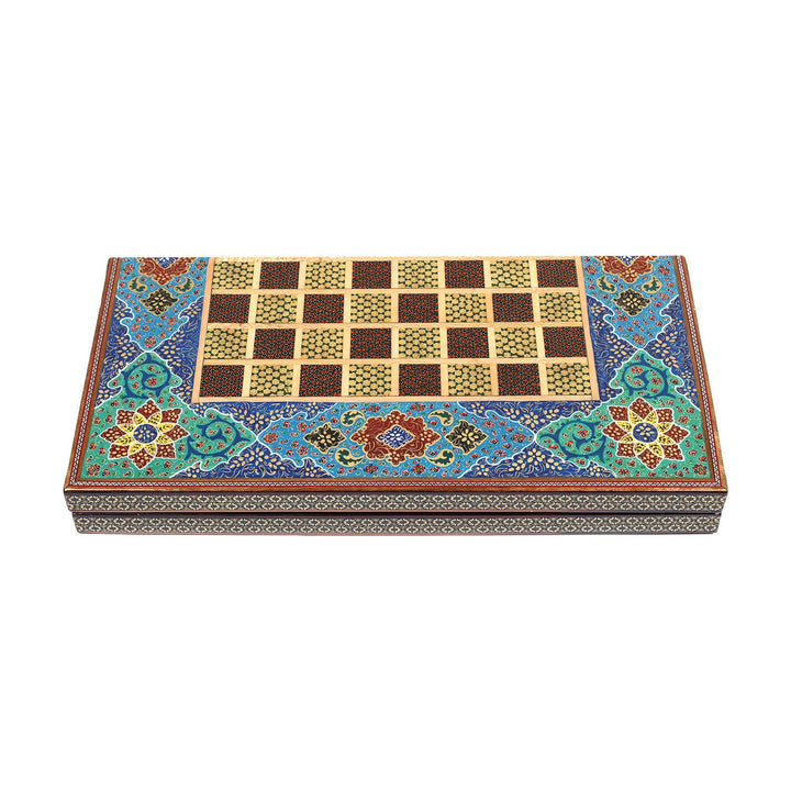 Handcrafted Hatem-Inlaid Wooden Backgammon Set - WAAH144