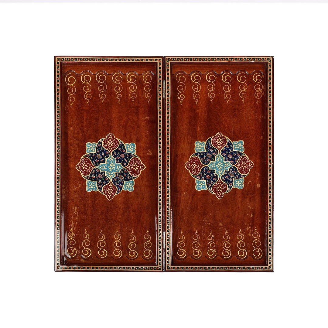 Handcrafted Hatem-Inlaid Wooden Backgammon Set - WAAH144