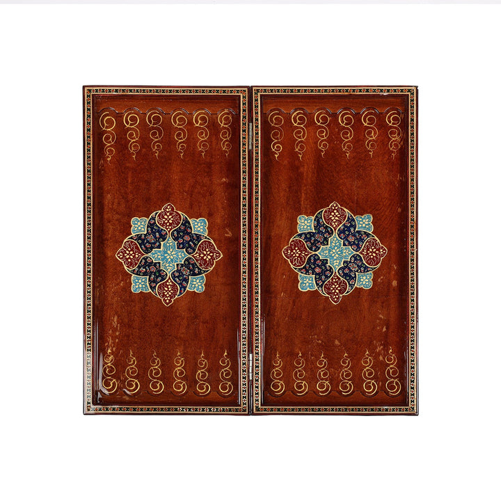 Handcrafted Hatem-Inlaid Wooden Backgammon Set - WAAH144