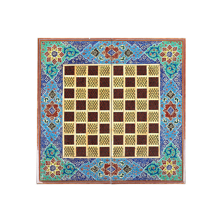 Handcrafted Hatem-Inlaid Wooden Backgammon Set - WAAH144